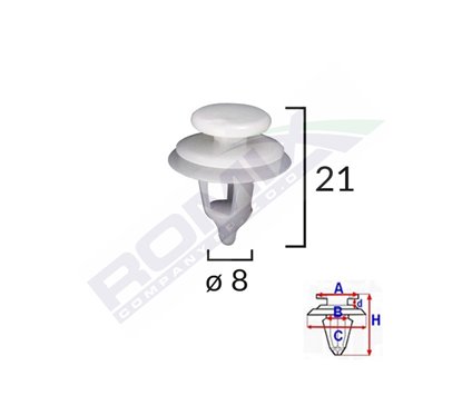 Clips Tapiterie Pentru Citroen/Peugeot - Alb Set 10 Buc