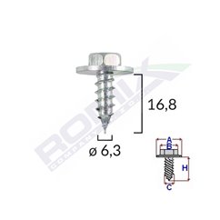 Surub Cu Saiba Universal 6.3X16.8Mm Set 10 Buc