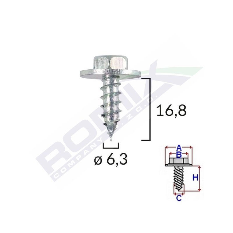 Surub Cu Saiba Universal 6.3X16.8Mm Set 10 Buc