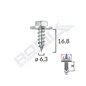 Surub Cu Saiba Universal 6.3X16.8Mm Set 10 Buc