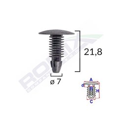 Clips Tapiterie Pentru Honda/Hyundai/Toyota 7X21.8Mm - Negru Set 10 Buc