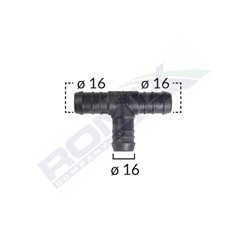 Conector Teu Furtun Conducte Diametru 16 Mm Set 5 Buc