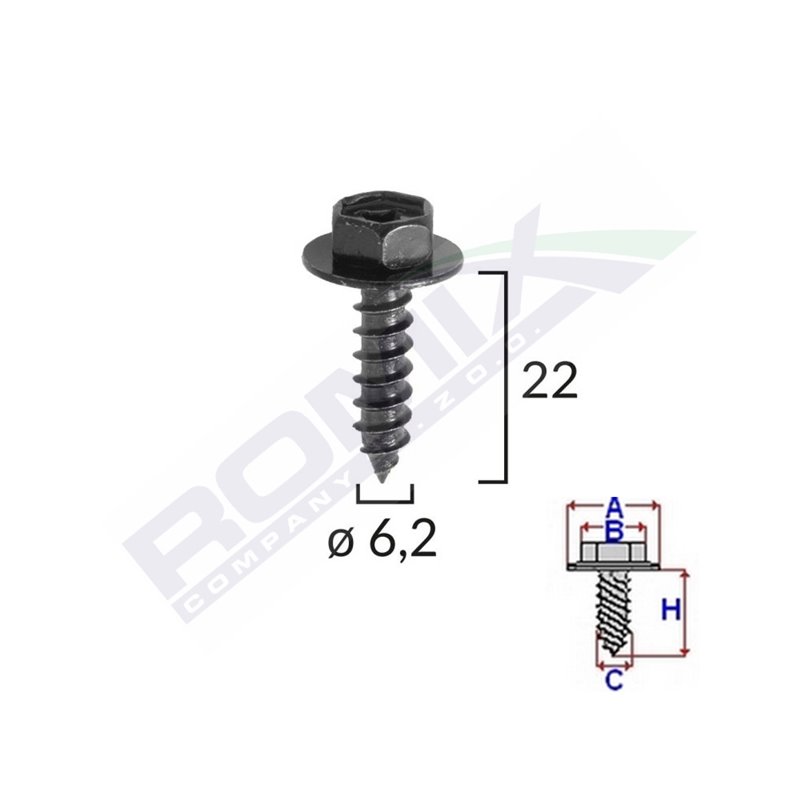 Surub Fixare Elemente Motor Pentru Toyota 6.2X22Mm Set 10 Buc