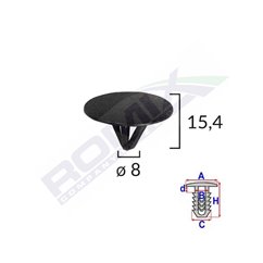 Clips Fixare Protectie Motor Pentru Hyundai, Kia 8X15.4Mm Negru Set 10 Buc