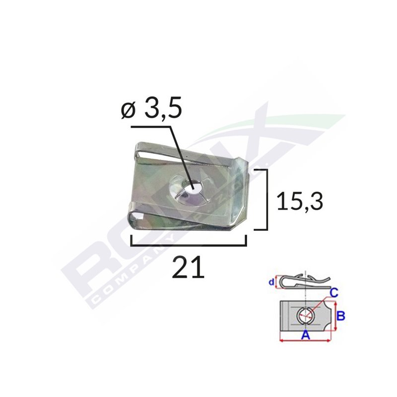 Clips Fixare Metalic 21X15.3Mm Universal Set 10 Buc