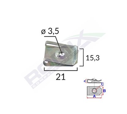 Clips Fixare Metalic 21X15.3Mm Universal Set 10 Buc