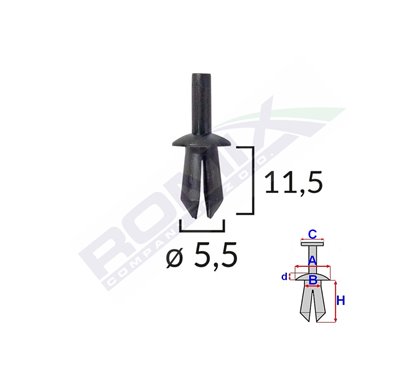 Clips Fixare Pentru Renault/Vw Audi Fiat Seat - Negru Set 25 Buc