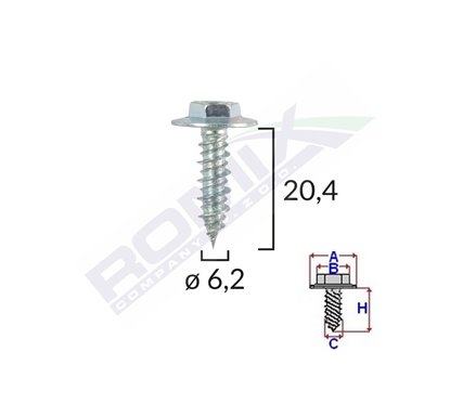 Surub Cu Saiba Alfa Romeo Fiat 6.2X20.4Mm Set 10 Buc