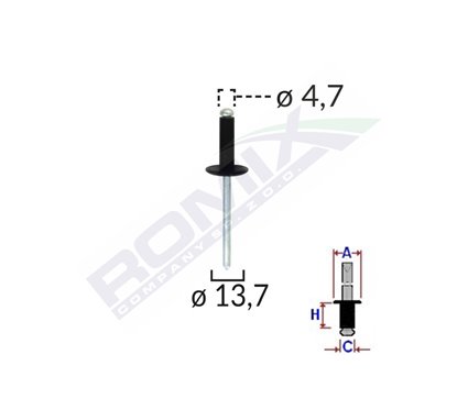 Popnit Universal Negru 4.7Mm Set 10 Buc