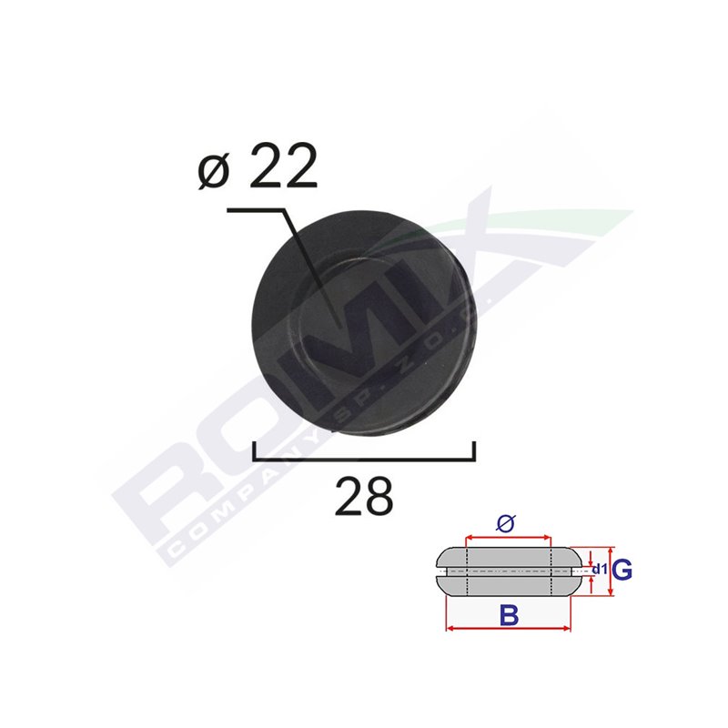 Capac Cauciuc Inchis Universal Diametru 22Mmset 5 Buc