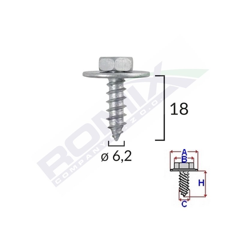 Surub Fixare Elemente Motor Pentru Toyota 6.2X18Mm Set 10 Buc