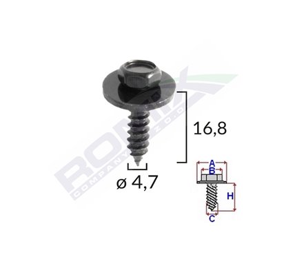 Surub Universal Fixare Negru 4.7X16.8Mm Set 10 Buc