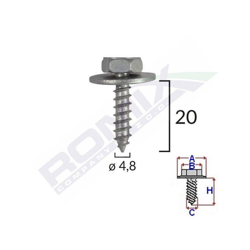 Surub Fixare Elemente Motor Pentru Toyota 4.8X20Mm Set 10 Buc