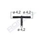 Conector Teu Furtun Conducte Universal 4.2Mm - Negru Set 5 Buc