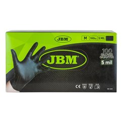 Manusi Negre De Unica Folosinta De Nitril 5Mil Marime M - Set 100Buc Jbm