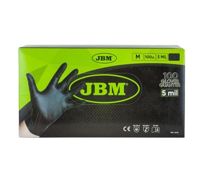 Manusi Negre De Unica Folosinta De Nitril 5Mil Marime M - Set 100Buc Jbm