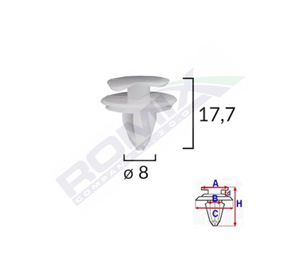 Clips Tapiterie Pentru Fiat/Lancia/Alfa Romeo/Renault - Alb Set 25 Buc