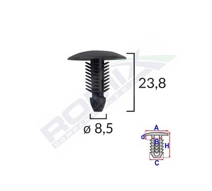 Clips Tapiterie Pentru Citroen/Fiat/Peugeot - Negru Set 10 Buc