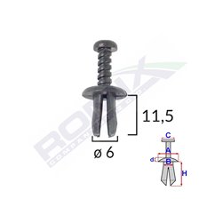 Clips Fixare Renault/Seat - Negru Set 25 Buc