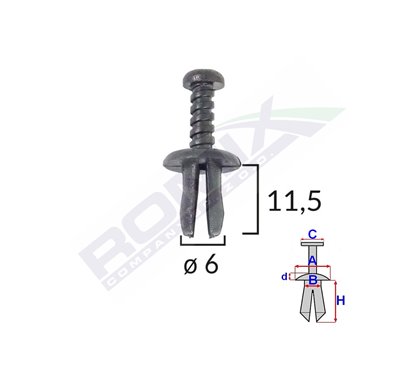 Clips Fixare Renault/Seat - Negru Set 25 Buc