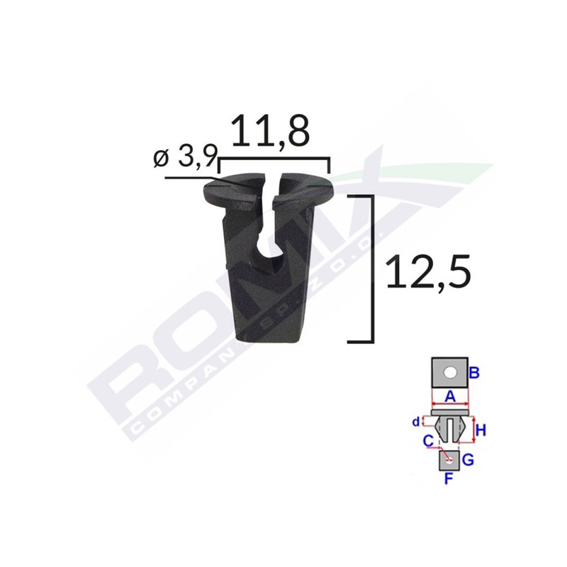 Clips Fixare Pentru Grup Vag - Negru Set 10 Buc