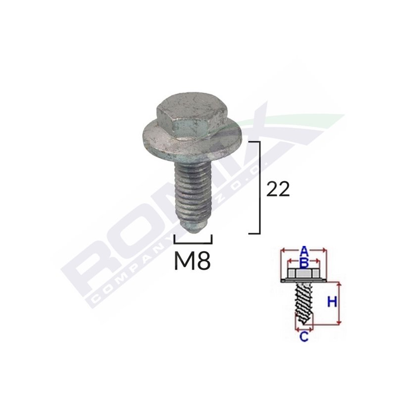 Surub Fixare Elemente Motor Pentru Grup Vag 8X22Mm Set 5 Buc