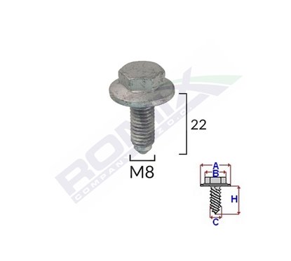 Surub Fixare Elemente Motor Pentru Grup Vag 8X22Mm Set 5 Buc