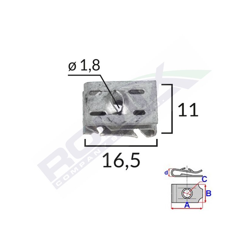 Clema Fixare Elemente Motor Pentru Grup Vag 1.8X16.5X11Mm Set 10 Buc