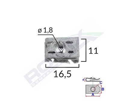 Clema Fixare Elemente Motor Pentru Grup Vag 1.8X16.5X11Mm Set 10 Buc