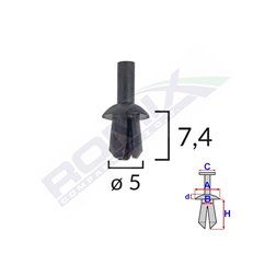 Clips Fixare Pentru Audi/Vw 5X7.4Mm - Negru Set 25 Buc