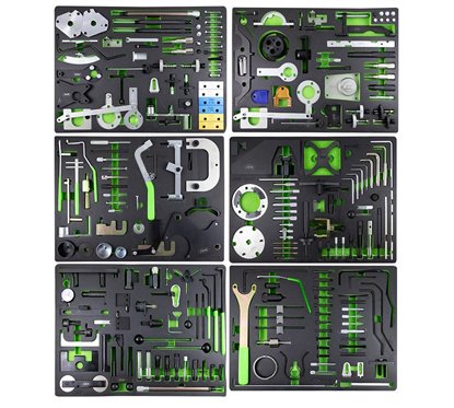 Dulap Cu 7 Sertare. Verde. Cu Set De Instrumente Pentru Sincronizare Motor