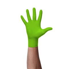 Manusi Nitril Textura Diamantata Culoare Verde 7.0Mil. Marime L. Set 100 Buc