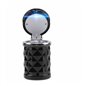 Scrumiera auto cu LED, prindere 2in1, grila ventilatie sau suport pahar, neagra, LP-012