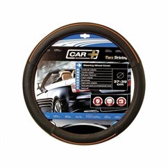 Husa volan 37-39cm, neagra cu dunga portocalie, Pure Driving 2505111 Car+