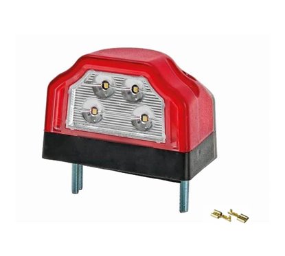 Lampa numar cu cocoasa, 96x64, 4 LED-uri, rosie, cu papuci, FT-031-A Fristom 