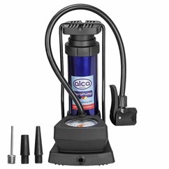 Pompa aer picior 1 cilindru, mini, cu manometru, PU03, 201.30 Alca