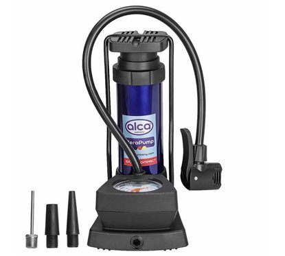 Pompa aer picior 1 cilindru, mini, cu manometru, PU03, 201.30 Alca
