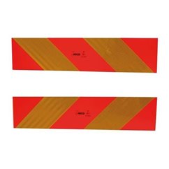 Set 2 bucati placi reflectorizante vehicul scurt, in dungi, subtire, 565x130mm TWY073