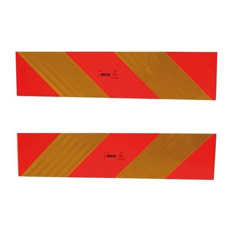 Set 2 bucati placi reflectorizante vehicul scurt, in dungi, subtire, 565x130mm TWY073