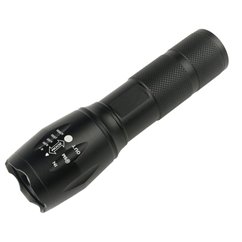 Lanterna tactica LED, 10w, 300lm, reincarcabila USB, 1200mAh, aluminiu, zoom, 5 functii, 13cm, LA0203