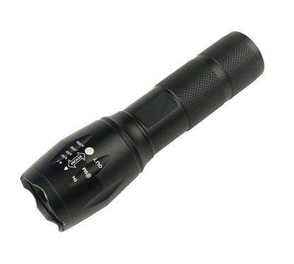 Lanterna tactica LED, 10w, 300lm, reincarcabila USB, 1200mAh, aluminiu, zoom, 5 functii, 13cm, LA0203