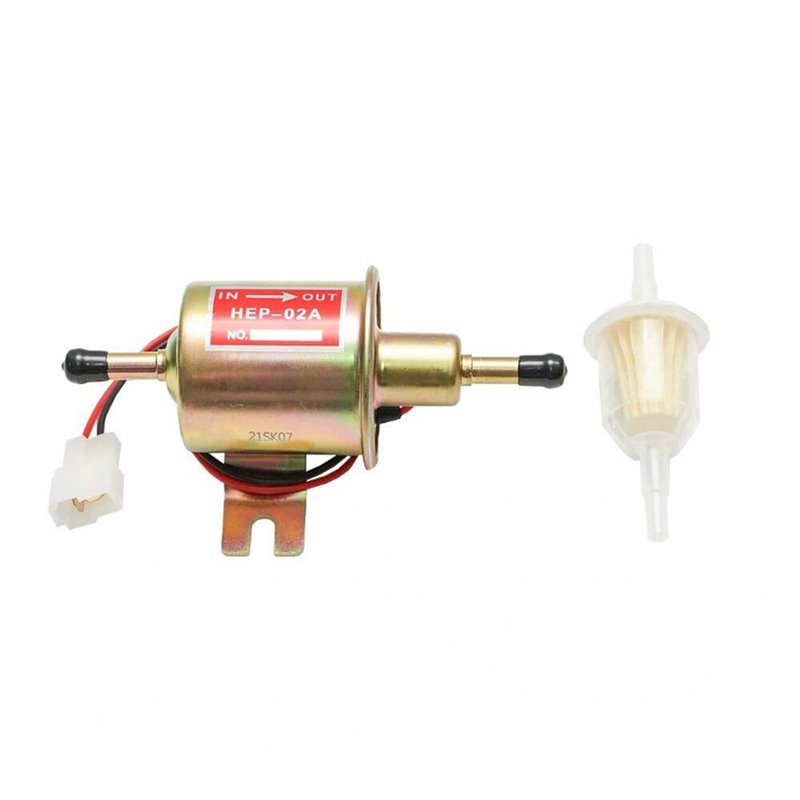 Pompa alimentare combustibil, benzina/motorina, 12V, fi8mm, cu filtru, HEP-02A SR76