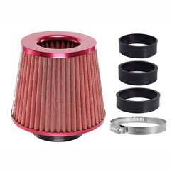 Filtru aer sport, rosu, 3 adaptori, h15cm, 83150 Carmotion