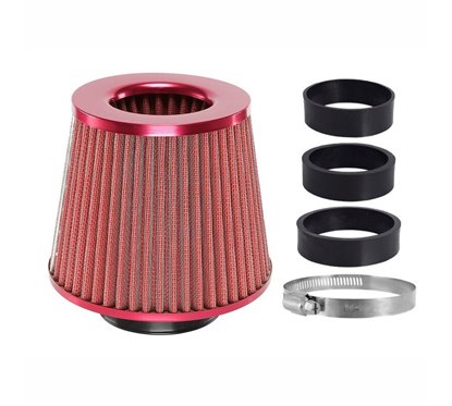 Filtru aer sport, rosu, 3 adaptori, h15cm, 83150 Carmotion