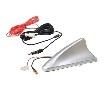 Antena auto cu amplificator, argintie, SHARK 3757 Automax 