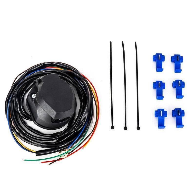 Kit priza carlig remorcare, priza 7 pini 12V cu 2 cabluri 2m cu 4 si 5 fire, kit instalatie electrica carlig remorca  INSHAKA 