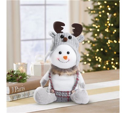Om de zapada cu caciula ren - 30cm Family Christmas Snowman Decor 58729A