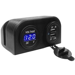 Priza cu 2 USB si voltmetru 12/24V 2x2.1A VALTER 61006 CarCo