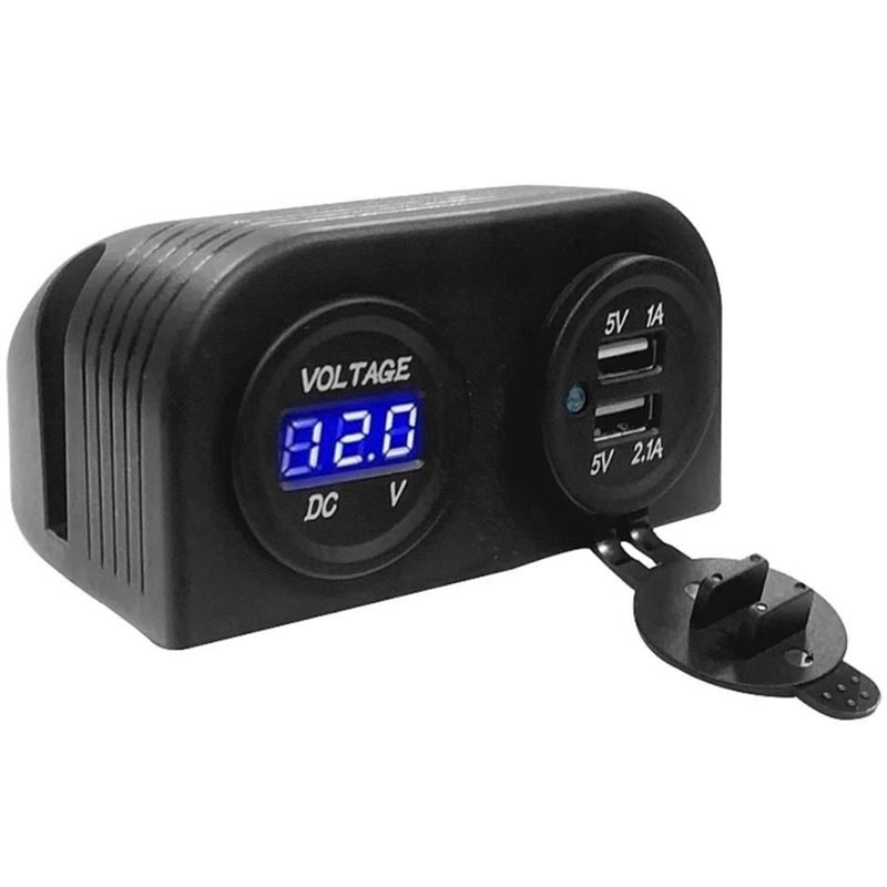 Priza cu 2 USB si voltmetru 12/24V 2x2.1A VALTER 61006 CarCo