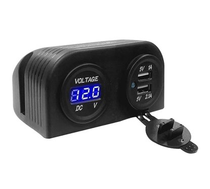 Priza cu 2 USB si voltmetru 12/24V 2x2.1A VALTER 61006 CarCo